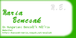 maria bencsak business card